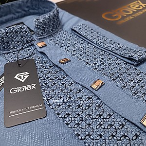 Glotex Light Navy Blue Panjabi